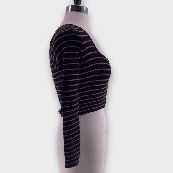 Victoria's Secret Cropped Knit Striped Top Long Sleeve Y2K Lolita XS - Picture 3 of 8
